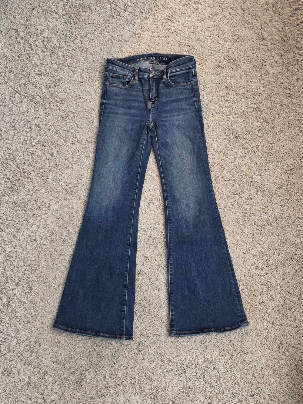Y2K American Eagle Low Rise Festival Flare Jeans Size